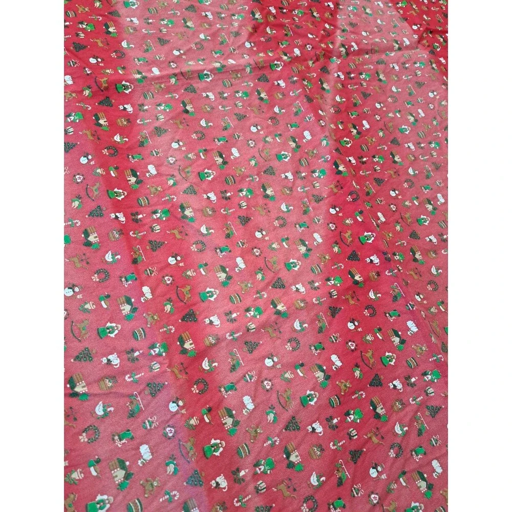 VTG VIP Cranston Print Works Cotton Christmas Fabric 4 Different Pieces FLAWS